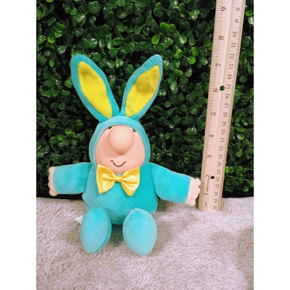 Vintage 1988 Ziggy Tom Wilson American Greetings Bunny Plush Teal Yellow 8 inch